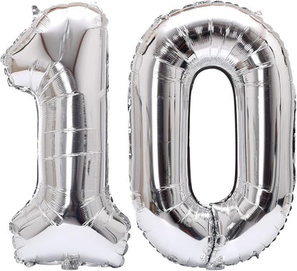 Number 10 Balloon Foil Mylar Balloons by YPSelected