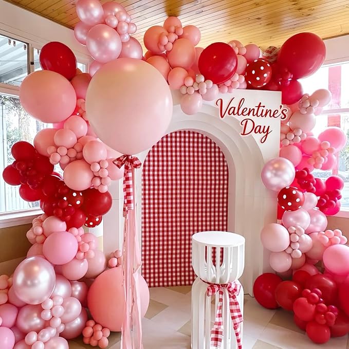 Red and Pink Balloon Garland Arch Kit - Image 7