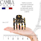 Camila Paris CP3472 French Hair Clip for Women, Hand-Made Hair Side Clips, 3 inch Girls Hair Claw Clips Jaw Fashion Durable Styling Hair Accessories for Women, Strong Hold No Slip Grip, Made in France