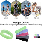 5PCS Wide Sport Headbands for Women Breathable Athletic Sweatbands Non Slip Silicone Fitness Headband Soft Elastic Exercise Hairbands for Yoga Running Sports Travel Indoor Gym