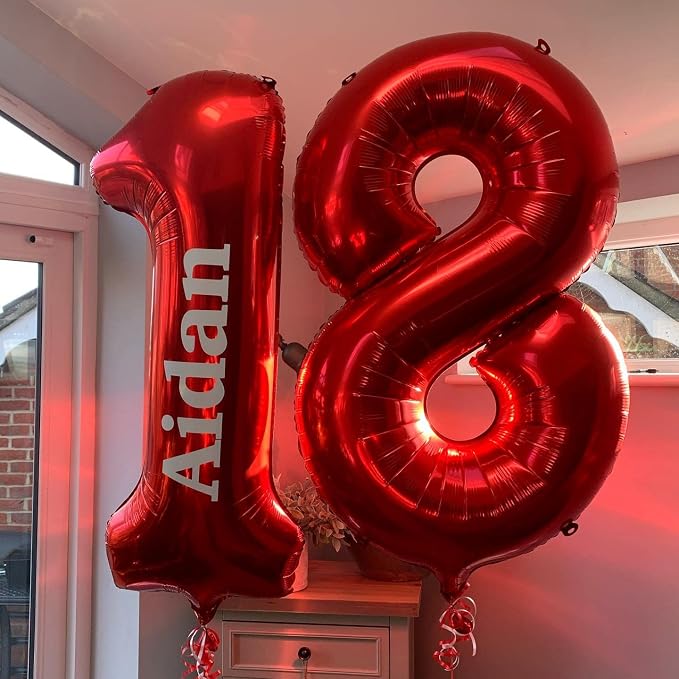 40 Inch Red 17 Number Balloons Giant 17 Balloons Red Birthday 17 Balloons 17th - Image 7