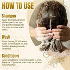 Rice Water Shampoo and Conditioner Set - Ultra-Nourishing Hair Care Set, Promotes Growth, Revitalizes Shine, and Shields from Damage - Infused with Essential Oils - 16 fl oz Each