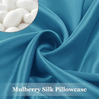 Adubor 100% Silk Pillowcase - Mulberry Silk Pillow Cases, 23 Momme 6A Grade Fibers, Silk Pillow Case for Hair and Skin Health, with Hidden Zipper (Queen 20''x30'', Peacock Blue, 1PC)
