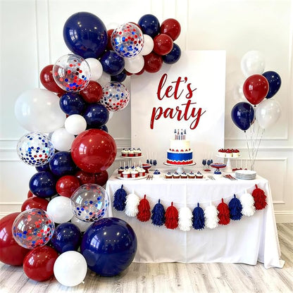 Red White Blue Balloon Arch Kit, Different Size | Latex Balloon by Unknown