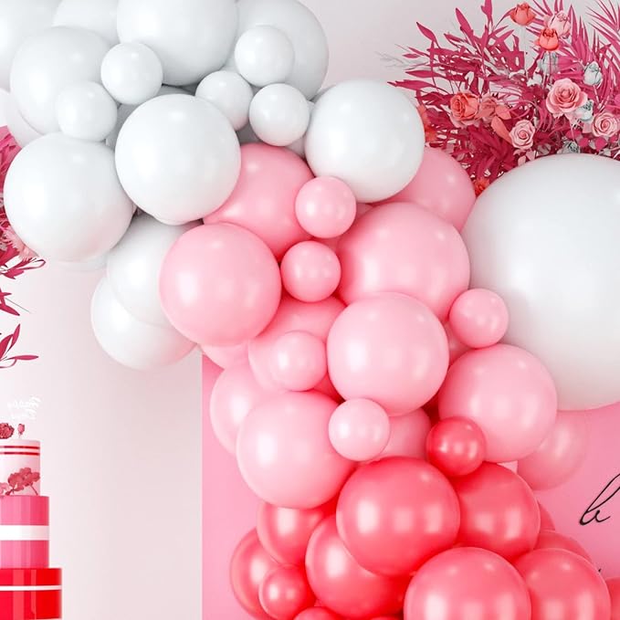 Red Pink Balloon Arch & Garland Kit - Image 4
