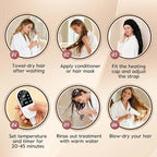 Heat Cap for Deep Conditioning-Hair Steamer for Natural & Thick Hair with 10-Level Temp Control 3 Timer Settings, Fast Heating Thermal Steam Cap for Home Hair Mask & Oil Treatments