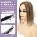 Toppers Hair Pieces for Women #TAC, 3x5 Inch Injected Silk Base 12 Inch Length 130% Density Real Human Hair Toppers