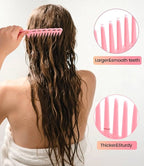 6PCS Professional Hair Comb Set for Women & Men Rat Tail, Wide & Fine Tooth Combs for Curly Hair, Braiding, Barber Styling, Cutting & Parting (Pink)