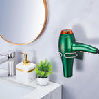 Blow Dryer Holder Wall Mounted, Hair Dryer Holder Stand for Most Hair Dryers Organizer and Storage, Self Adhesive Hairdryer Hanger Rack for Bathroom and Cabinet, Silver
