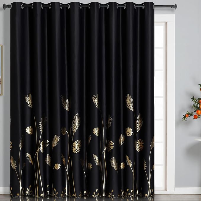 Room Divider Curtain for Sliding Glass Door 120W x 96L Inch Palm Tree Thermal by ESTELARTEXTILER