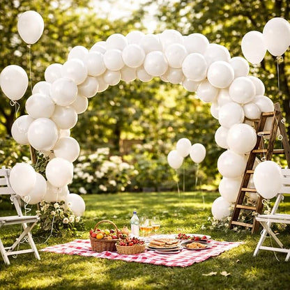 White Balloons 100 Pack, Latex Party Balloons, 12 Inch Round Helium Balloon - Image 4