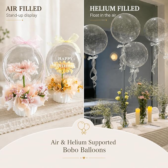 Bobo Balloons, 20Inch Large Clear Balloons - Image 4