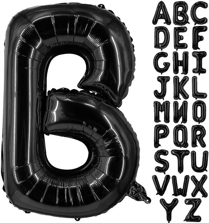 Lovoir 40 Inch Large Black Letter B Balloons Big Size Jumbo Mylar Foil Helium by Lovoir