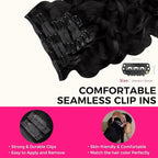 Lashey Seamless Clip in Hair Extensions Human Hair 130g 9pcs 18 Inch Body Wave #1 Jet Black Human Hair Extensions Clip ins for Women