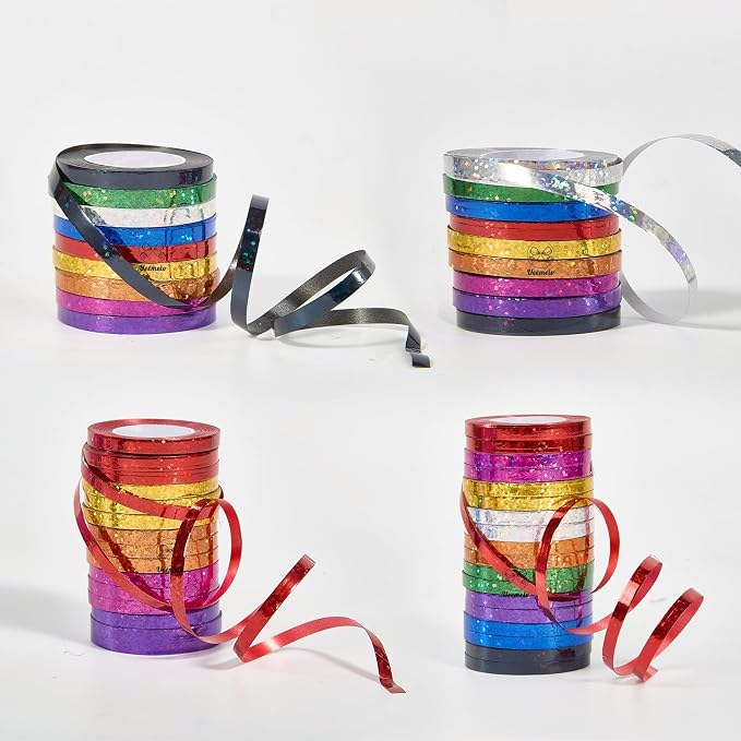 45 Rolls 9 Laser Colors Curling Ribbon Balloon Curling Ribbons Set, 3/16 Inch x - Image 4
