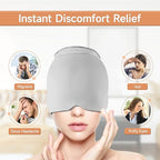 Headache Relief Hat Migraine Ice Head Wrap, Ice Packs for Injuries Reusable Migraine Relief Cap, Wearable Compressed Therapy Headache Relief Hat for Migraines Tension Sinus Fever Stress Relief(Gray)