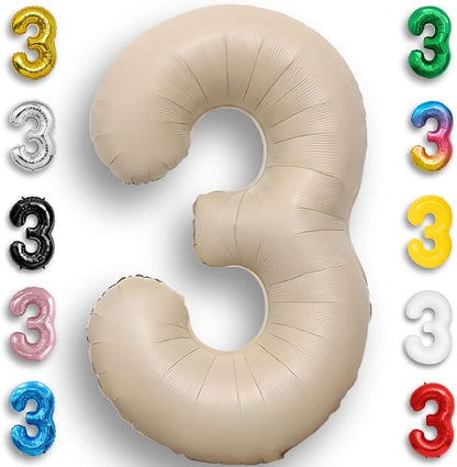 Caramel Number Balloon 3 Mylar Foil Balloons 40 inch by Unknown