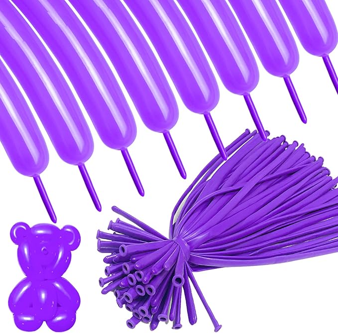 Purple 260 long Balloons 100 Pack Purple Modeling Long Magic Balloons by ASIYUHY