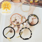 Hair Tie Bracelet, 5 Pcs Boho Hair Ties For Girls and Women, Elastic Hair Ties, Hair Bands For Ponytails, Ponytail Holder For Daily Life, Sport, Cooking, Working (Set 17)