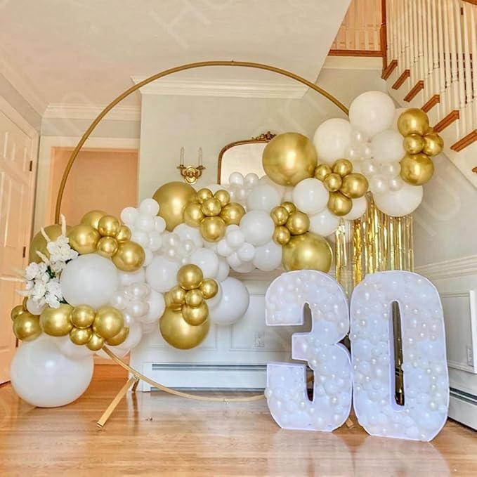 White and Gold Balloons Arch Kit, Engagements, Bridal Shower, Anniversary - Image 5