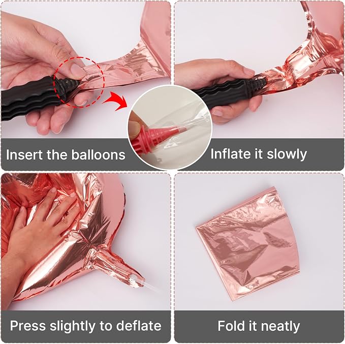 PartyWoo Rose Gold Large Round Giant 4D Jumbo Foil Balloons 6pcs 32 Inch | 32 - Image 5