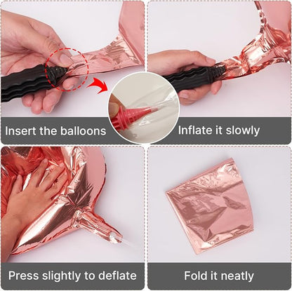 PartyWoo Rose Gold Large Round Giant 4D Jumbo Foil Balloons 6pcs 32 Inch | 32 - Image 5