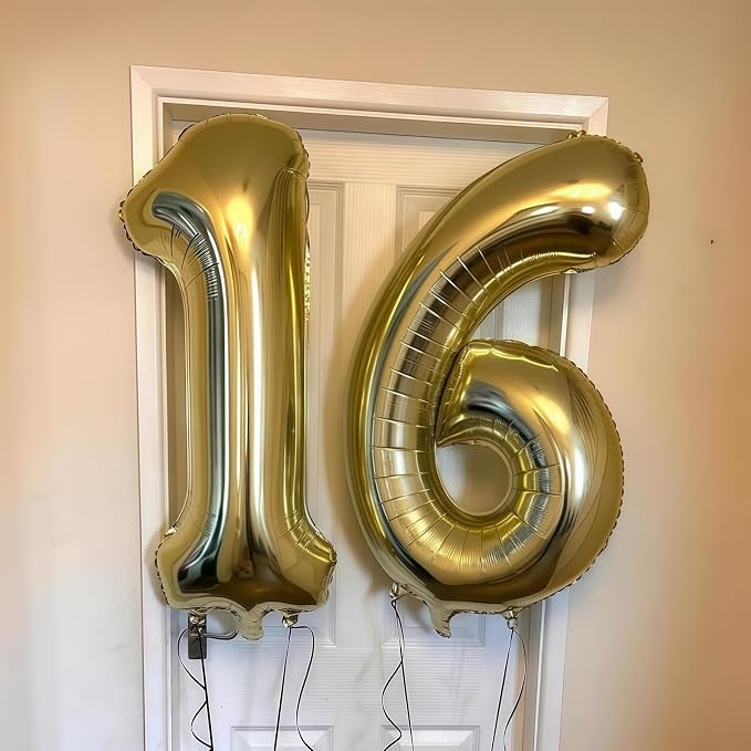 Champagne Gold 13 Balloon, 40 Inch Light Gold Number 13 Balloon Big Foil Mylar - Image 3