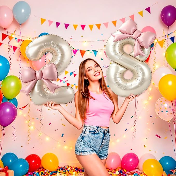 40 Inch Cream Number 8 Balloon - Image 4