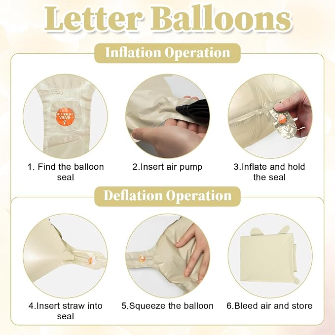 40inch Beige BRIDE Letter Balloons, Giant Cream White Sand Bride Foil Helium - Image 8