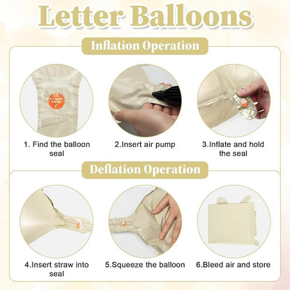 40inch Beige BRIDE Letter Balloons, Giant Cream White Sand Bride Foil Helium - Image 8