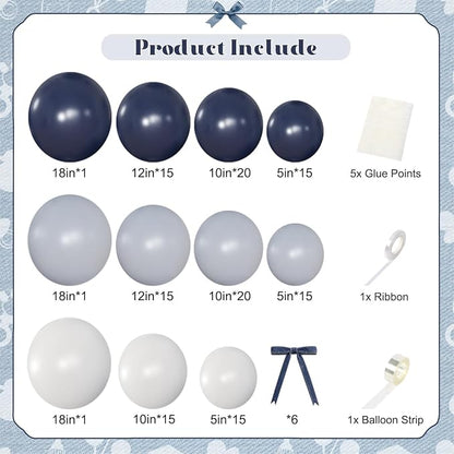 Blue White Balloon Arch Kit - Image 6