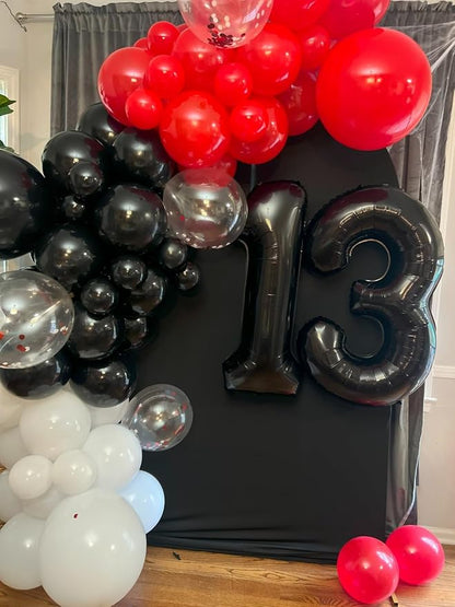 3 Balloon Numbers Party Decorations, 40In Black Balloons - Image 2