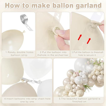 Amandir 173 Pcs Pearl White Balloon Arch Garland Kit | Double-Stuffed Pearl - Image 4