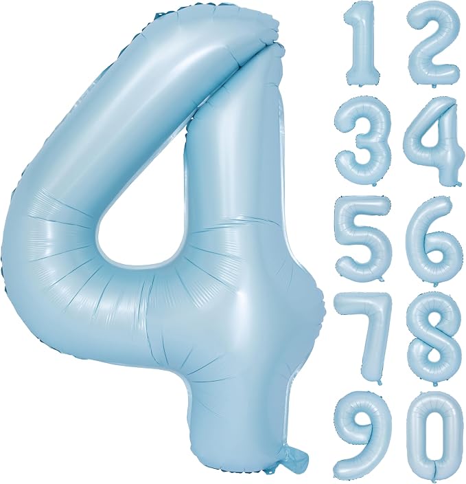 40 In Matte Blue Number Balloons Helium Foil Mylar Balloon Party Digital 4 | by Exquisitehighqualitypartydecorationstomeetyoureveryneed%EF%BC%81