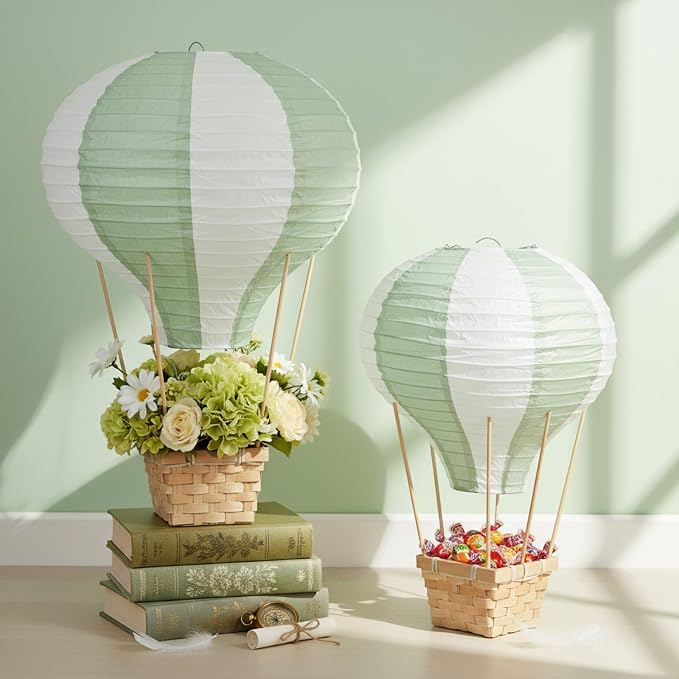 Meooeck 8 Sets Hot Air Balloon Tables Centerpieces, Sage Green | Classroom - Image 3