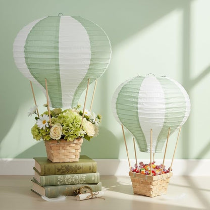 Meooeck 8 Sets Hot Air Balloon Tables Centerpieces, Sage Green | Classroom - Image 3
