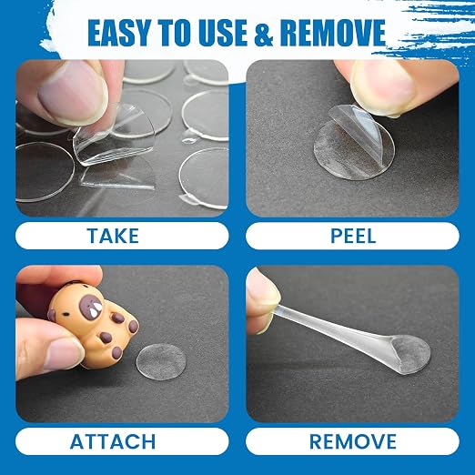 450Pcs Double Sided Adhesive Dots, 0.8" Clear No Trace Sticky Tac, Waterproof - Image 3