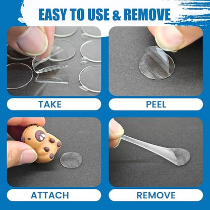 450Pcs Double Sided Adhesive Dots, 0.8" Clear No Trace Sticky Tac, Waterproof - Image 3