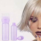 Hair Oil Applicator,Root Comb Applicator Bottle, Hair Dye Bottle 160ML Shampoo Bottle Hair Comb Applicator Bottle Brush Bottle for Hair Dyeing Tool Purple