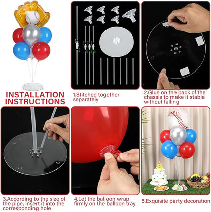 4 Sets Baseball Party Balloons Stand Kit - Image 3