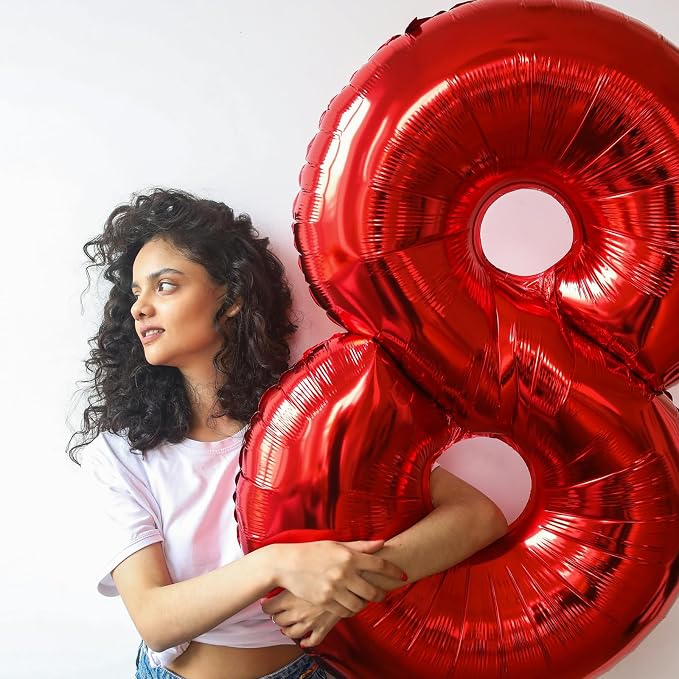 40 inch Number Balloon 0-9 Red Large Number 3 Balloons, Digital Balloons - Image 4