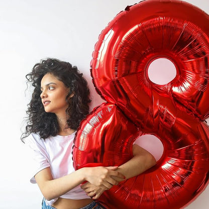 40 inch Number Balloon 0-9 Red Large Number 12 Balloons, Digital Balloons - Image 4