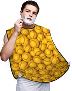 Beard Apron Hair Catcher, Yellow Softball Shave Bib, Waterproof Non-Stick Shaving Bib, Trimming Grooming Tool for Dad Men Anniversary