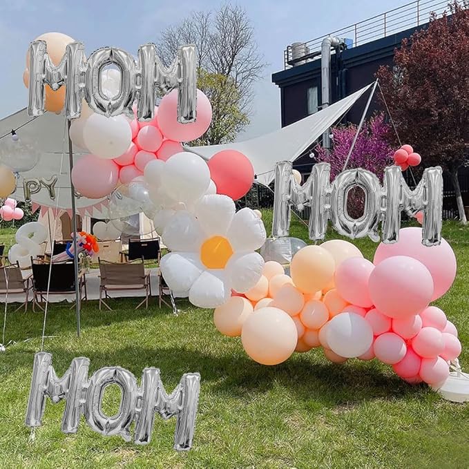 Silvery Mom Balloons Letter Balloon Mother's Day Balloons Conjoined Mom Foil - Image 6
