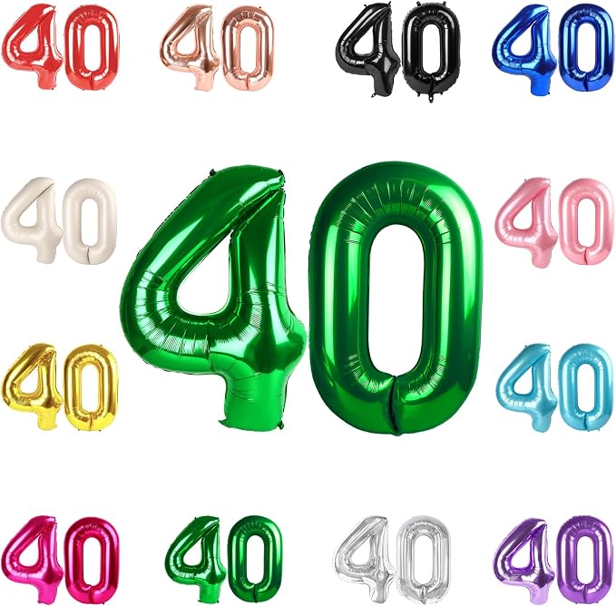 Green Number 40 Balloon 40 Inch by IWERP