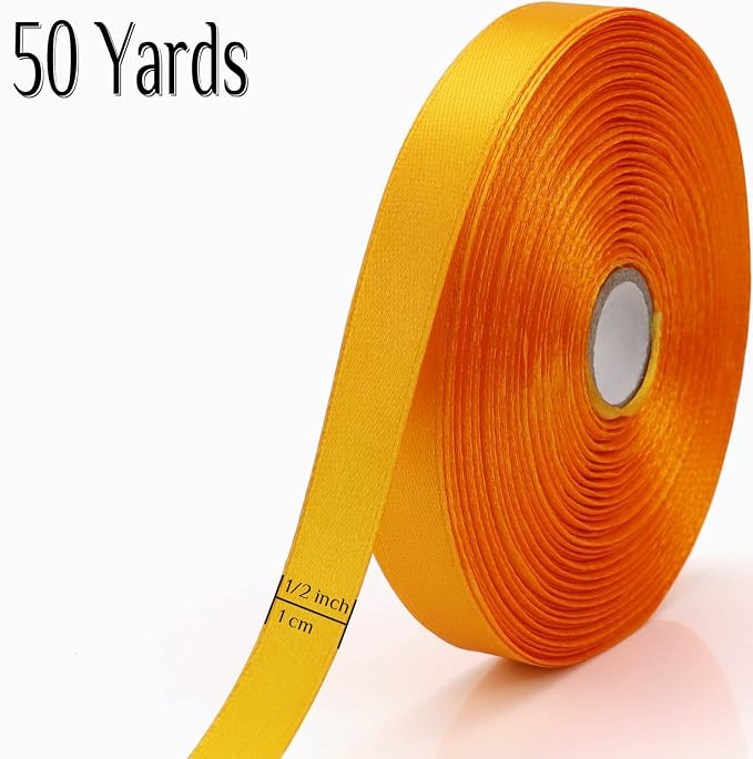 Nsilu 1/2 inch Gold Ribbon for Gift Wrapping 50 Yards Perfect Wedding Party - Image 2