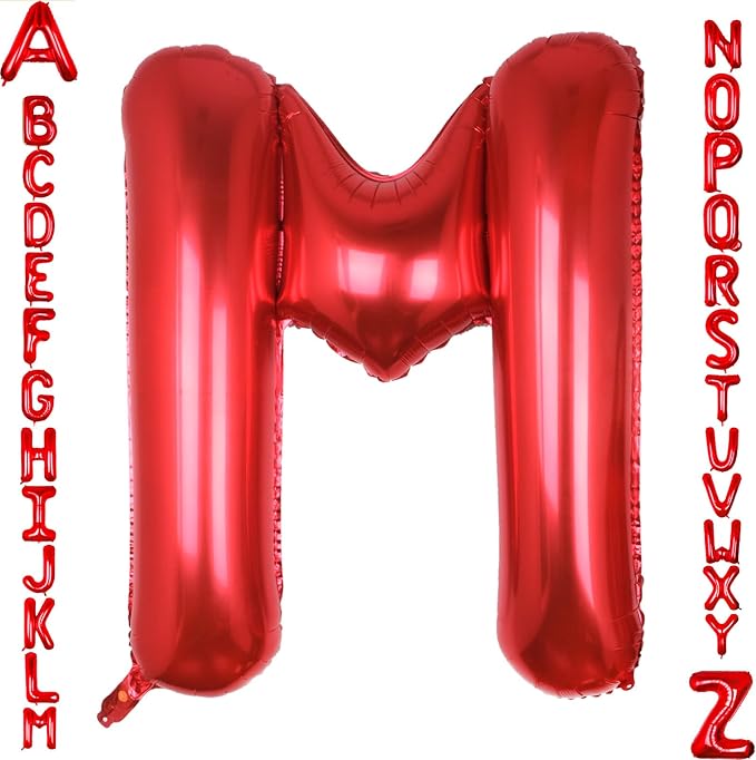 AULE 40 Inch Red M Balloon Letter Foil A-Z Birthday Big Alphabet | Birthday by AULE