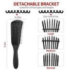 hair Brush Set for Afro America/African Hair, Textured 3a to 4c -Detangler Brush,9 row hair brush,Wide Tooth Comb,Rat Tail Comb (Black)