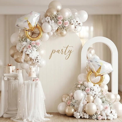 Pearl White and Gold Balloons - Image 4