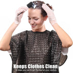 Waterproof unisex-adult Hair Dye Cape,Short Comb-Out Capes for Hair Stylist,Makeup Apron for Hair Color,
